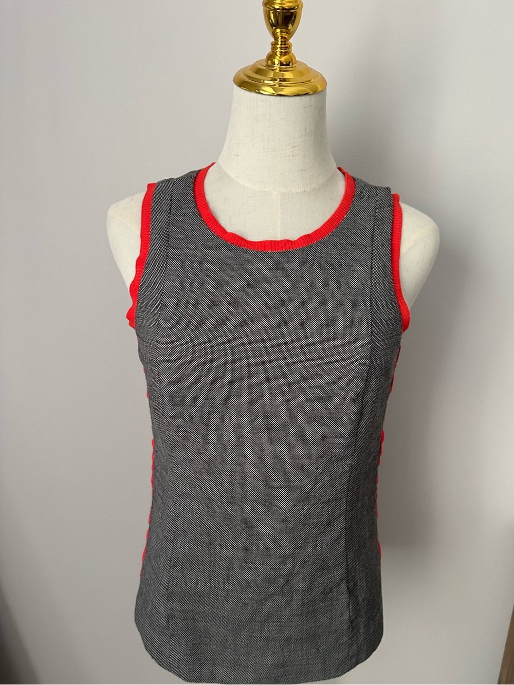Carlisle Women’s Grey Sleeveless Shell Top with Orange Trim-2